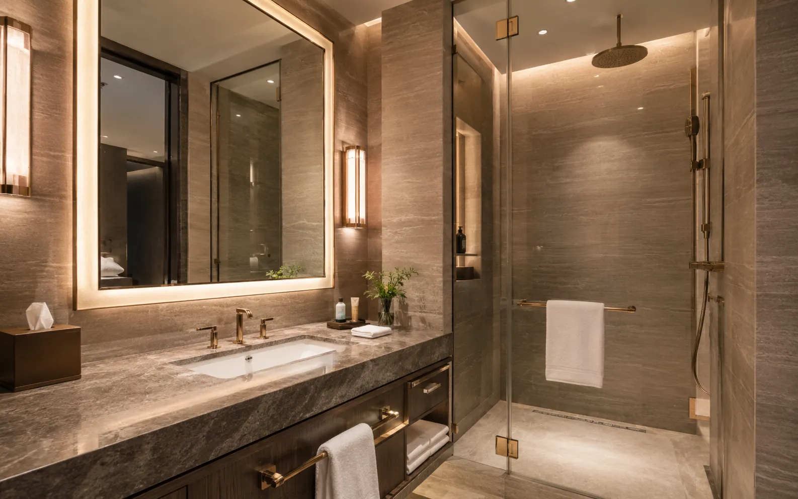 Bathroom vanity and sanitaryware building material solution