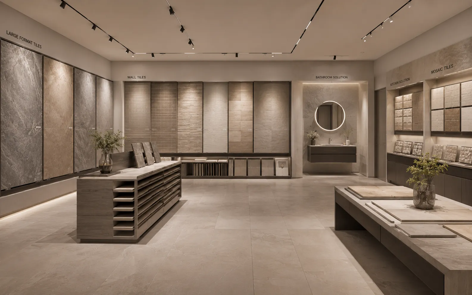 Ceramics tile showroom for wall and floor material selection